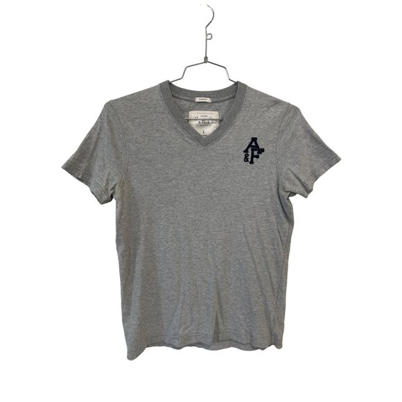 Y2K Abercrombie and Fitch V Neck Muscle T Shirt Size Large Short Sleeve Gray - Picture 1 of 8